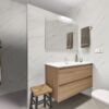 Modern bathroom interior with shower and sink. Decoration