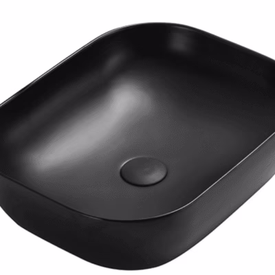 505 x 405 x 140mm Matte Black Square Basin