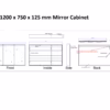 LED Cabinet 1200 x 750 mm Specs