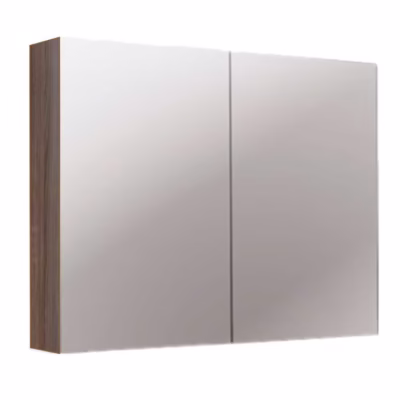 900mm Dark Oak Shaving Cabinet with Pencil Edge and Glass Shelves