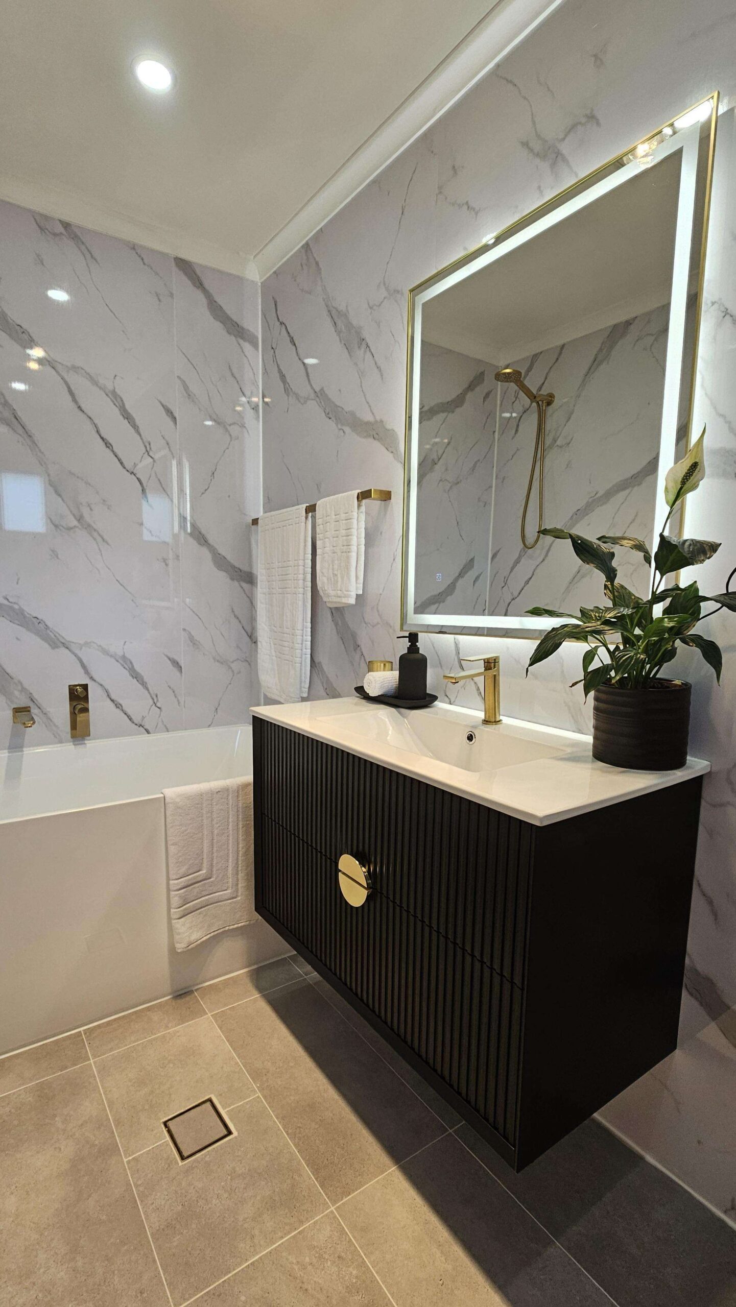 Customer bathroom with wet area panels