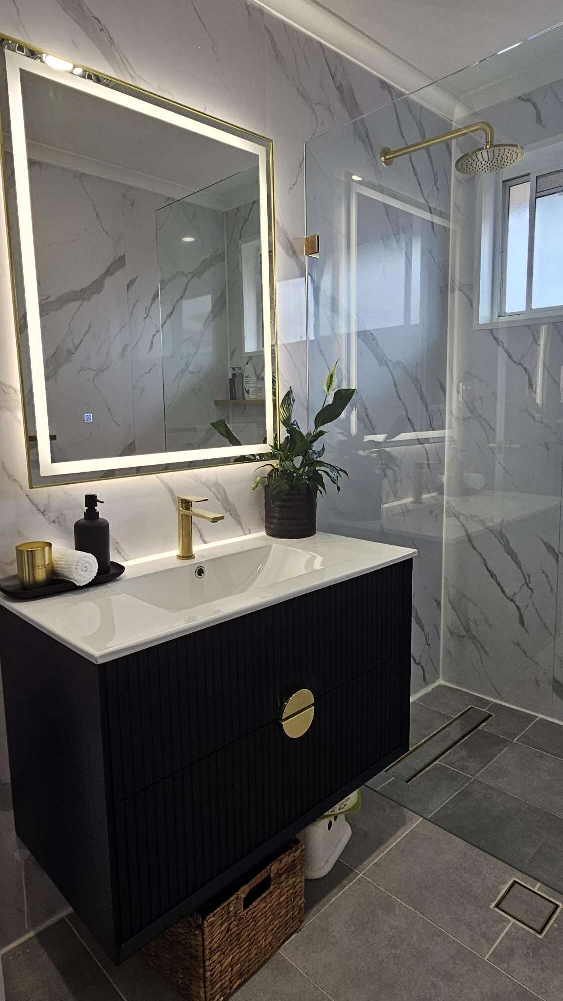 Customer bathroom with wet area panels