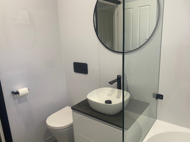 Customer bathroom with wet area panels
