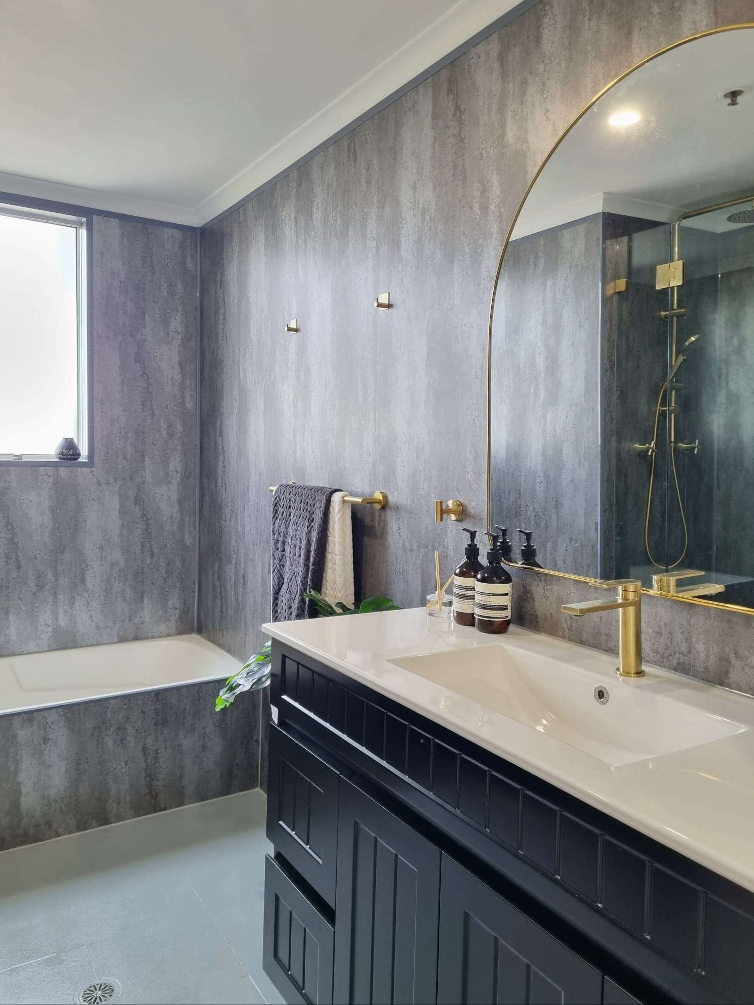Customer bathroom with wet area panels