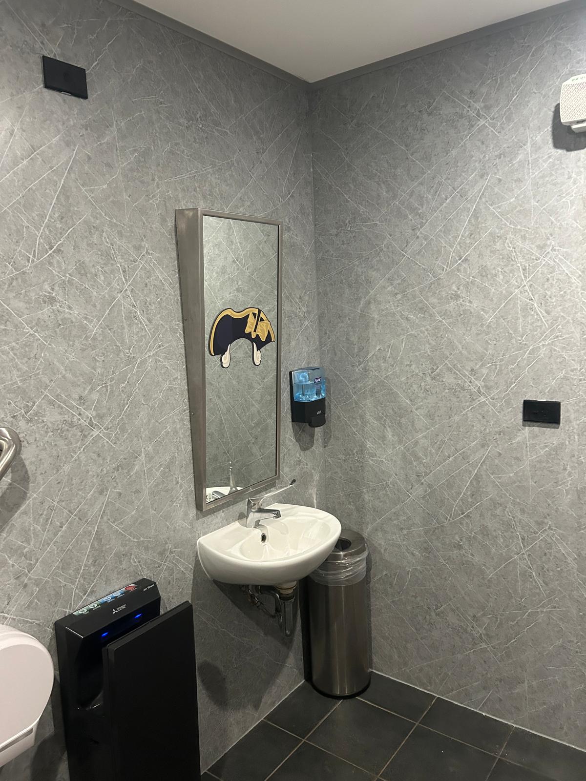 Customer bathroom with wet area panels