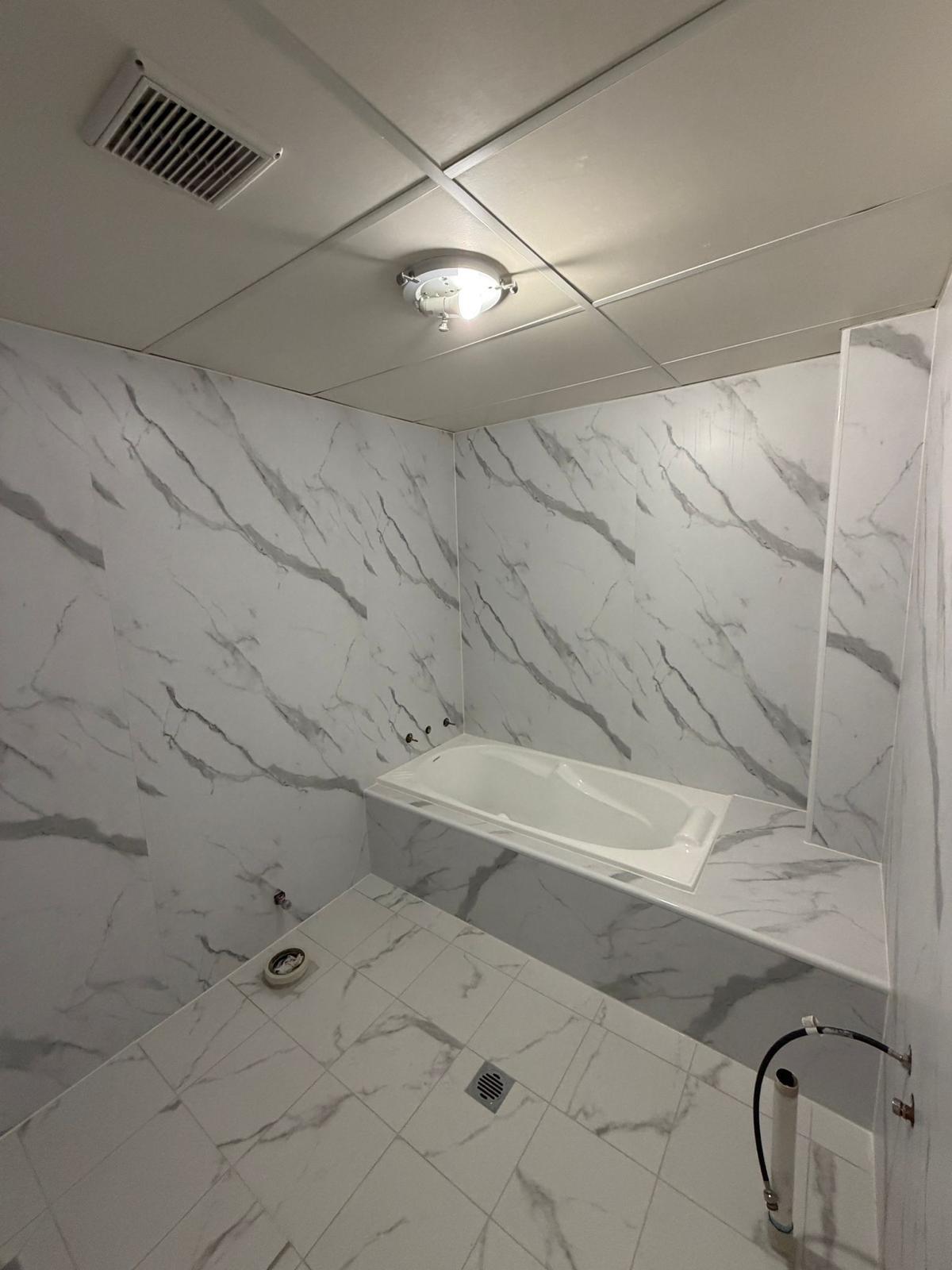 Customer bathroom with wet area panels