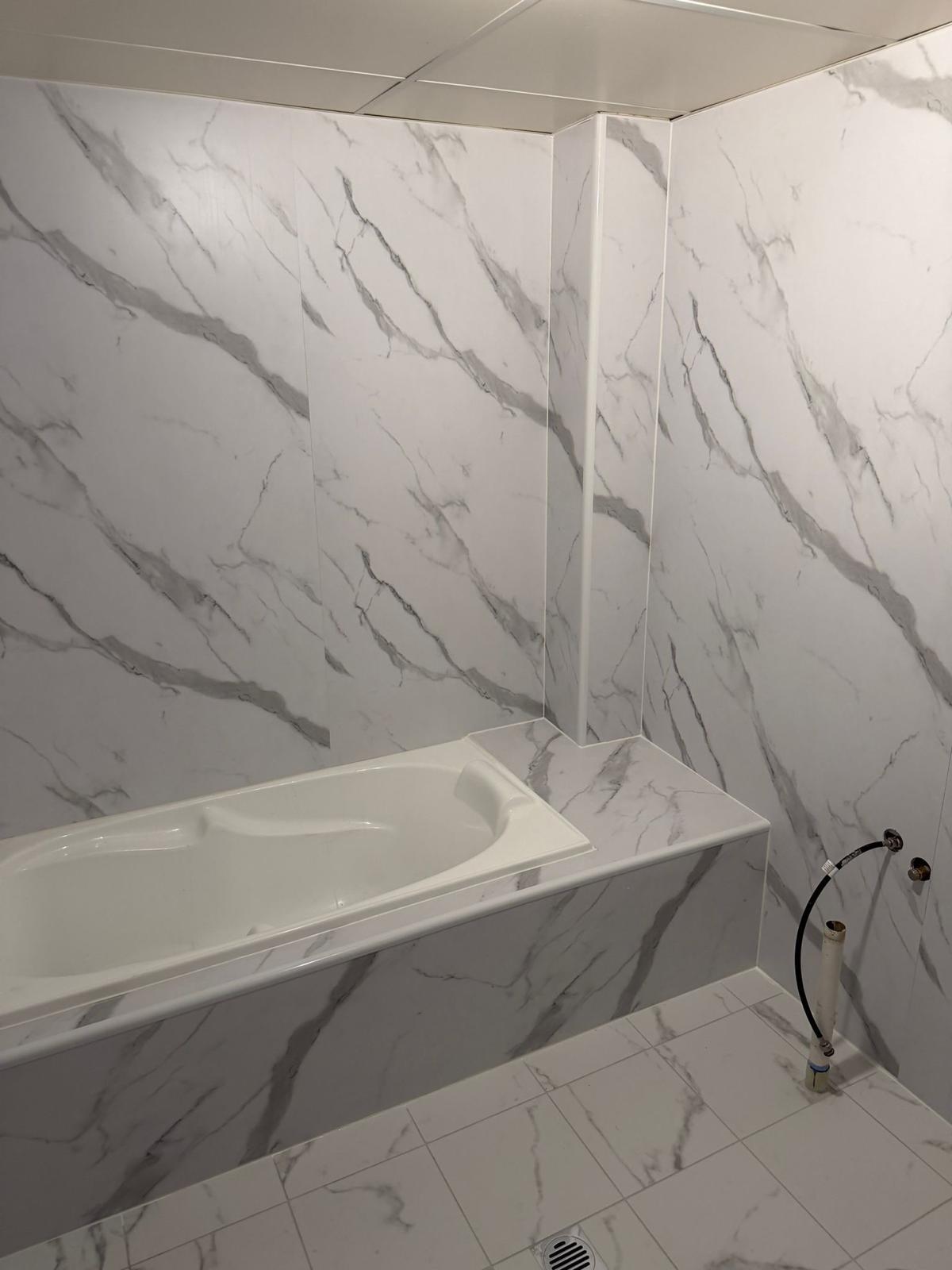Customer bathroom with wet area panels