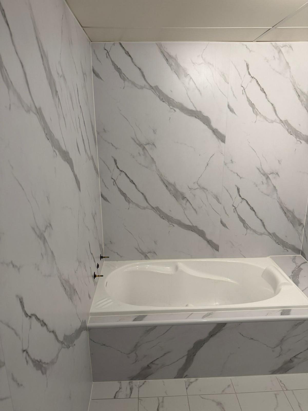 Customer bathroom with wet area panels