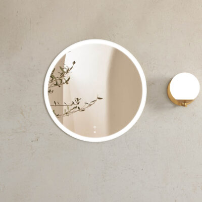 800mm diameter Matte White Bondi Round Metal Framed LED Mirror
