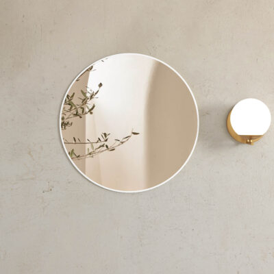 700mm diameter Matte White London Round Metal Framed Mirror