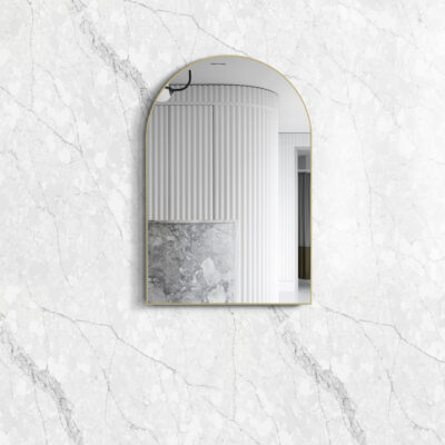 900 x 600mm Brushed Gold Arch Metal Framed Mirror
