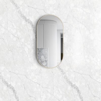 900 x 450mm Brushed Gold Noosa Oval Metal Framed Mirror