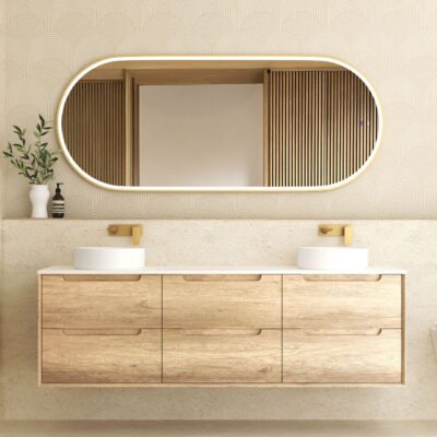 1800mm Natural Oak Byron Wall Hung Vanity
